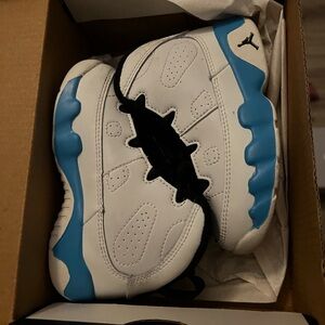Jordan Kids White and Blue Sneakers